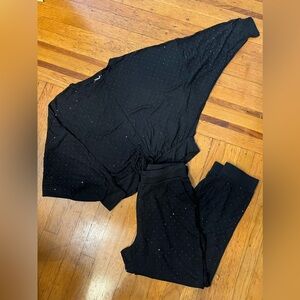 Sparkly Express Athleisure High waisted Embellished Jogger and Crewneck Set